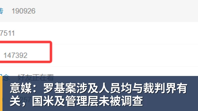 尊龙凯时意媒：罗基案涉及人员均与裁判界有关，国米及管理层未被调查